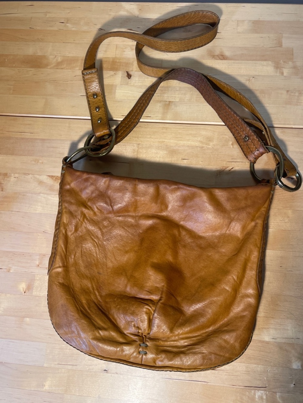 49 Square Miles Classic Crossbody Brown Leather Bag Convertible Shoulder Purse